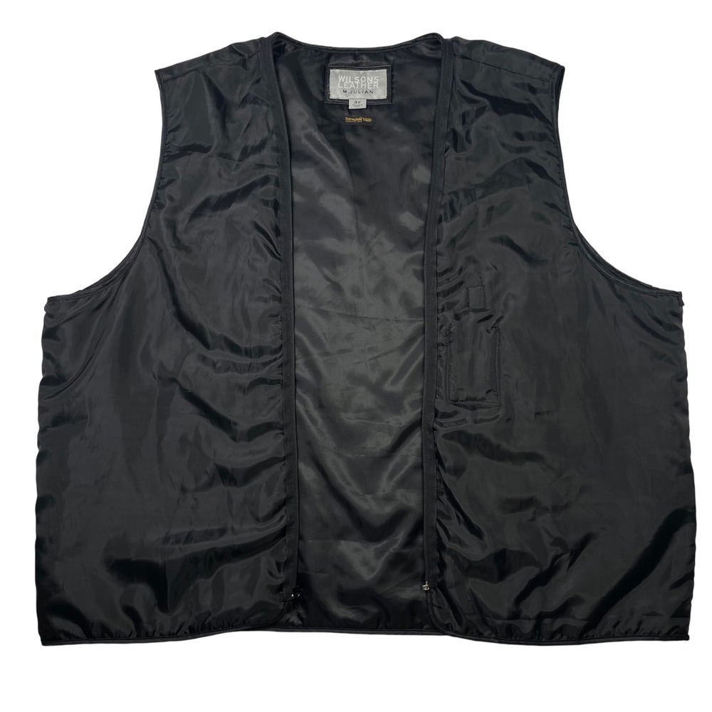 Vintage Wilsons Leather Mens 3X Inside Zip Vest Liner Black‎ Thinsulate